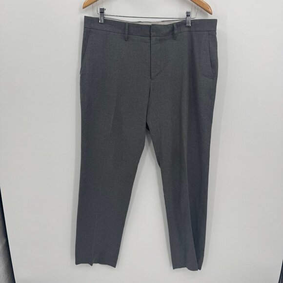 J Crew Thompson Tapered Mens Gray Pants 36x30 Cotton Sharkskin Work Flat Front - Picture 3 of 9
